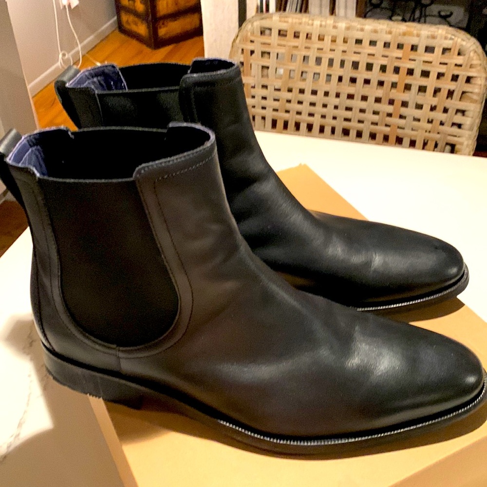 Black Stanton Chelsea style Cole Haan mens boots. Size 13